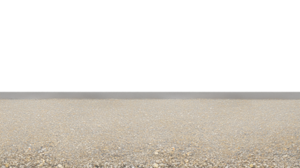 Expansive beach with fine light beige sand and blurred horizon on transparent background