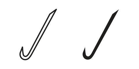 Crowbar icon concept outline symbol design. Simple element illustration.