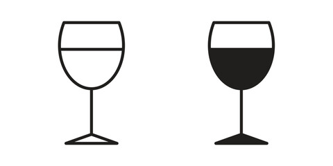 Cup of wine icon concept outline symbol design. Simple element illustration.