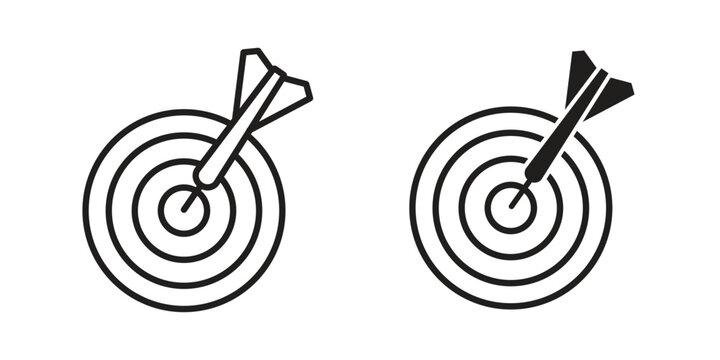 Dart icon concept outline symbol design. Simple element illustration.