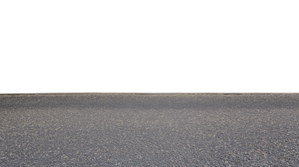 Minimalist asphalt road with transparent background