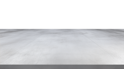Light gray concrete surface with polished matte finish on transparent background