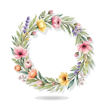 Floral Wreath with Poppies and Daisies