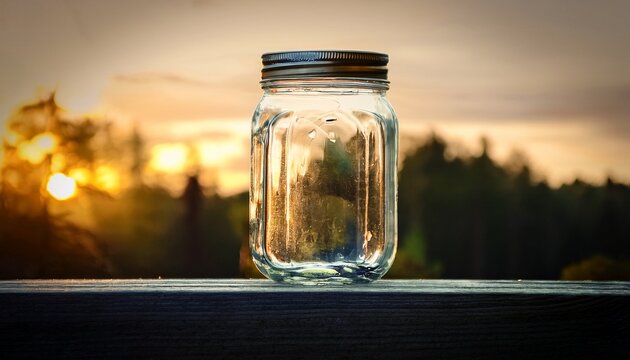 Bitcoin In A Glass Jar - Powered by Adobe