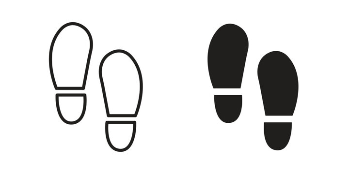Footprint icon concept outline symbol design. Simple element illustration.