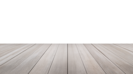 Light-colored wooden floor with parallel planks and polished finish on transparent background