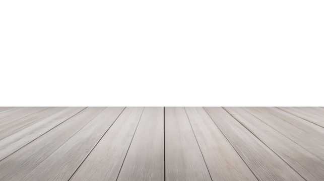 Light-colored wooden floor with parallel planks and polished finish on transparent background