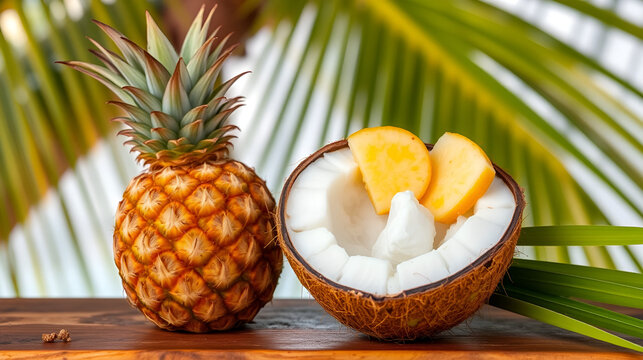coconut with bounty and pineapple