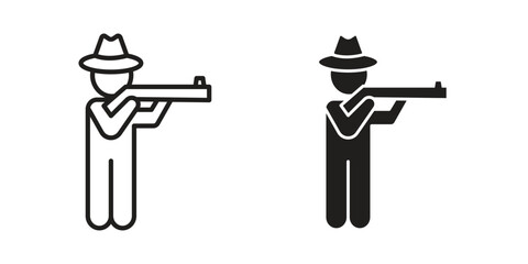 Hunter icon concept outline symbol design. Simple element illustration.