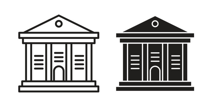 Institute icon concept outline symbol design. Simple element illustration.