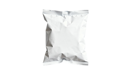 Stylish white blank bag mockup ready for your branding, perfect for showcasing snack, food, or product packaging design with professional presentation