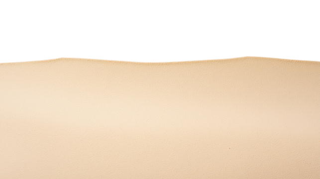 Serene desert landscape with smooth sand dunes and warm earthy tones on transparent background