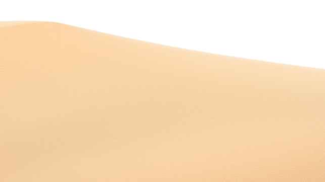 Expansive desert landscape with undulating sand dunes in beige and light brown tones on transparent background