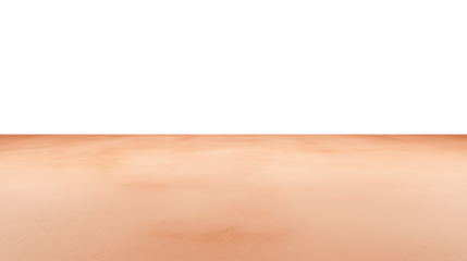 Expansive beach scene with smooth light orange sand and soft golden sunlight, transparent background