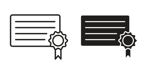 License icon concept outline symbol design. Simple element illustration.
