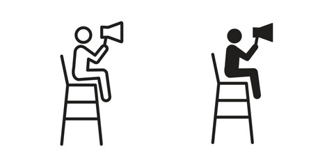 Lifeguard icon concept outline symbol design. Simple element illustration.