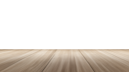 Minimalist interior with light brown wooden flooring and natural lighting on transparent background
