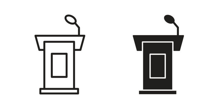 Lectern icon concept outline symbol design. Simple element illustration.