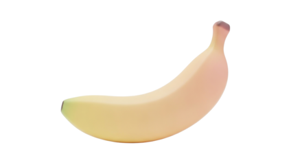 3D Banana Icon Smooth Pastel Style on White Background   PNG Clean