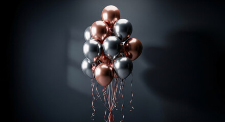 Elegant rose gold and silver balloons for sophisticated celebrations and events