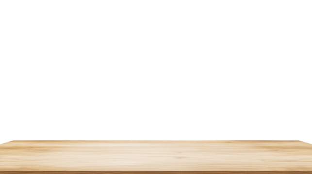 Light-toned wooden surface with natural grain on transparent background