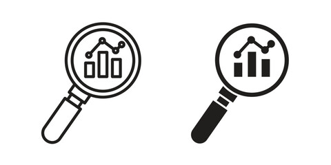 Market research icon concept outline symbol design. Simple element illustration.