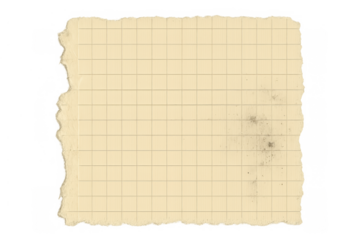 Old grid paper with torn edges and aged texture, creating an empty vintage note for school or work projects