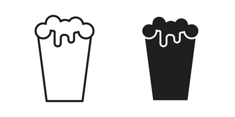 Pint of beer icon concept outline symbol design. Simple element illustration.