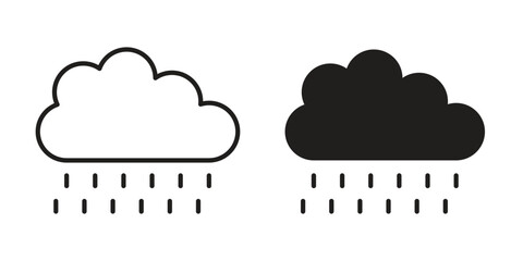 Raining icon concept outline symbol design. Simple element illustration.