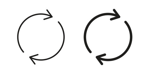 Recurring icon concept outline symbol design. Simple element illustration.