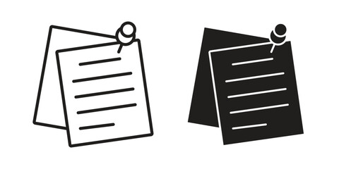Sticky notes icon concept outline symbol design. Simple element illustration.