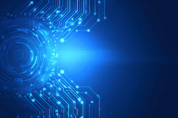 Abstract glowing blue circuit board design