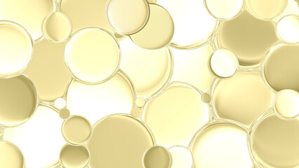 Elegant abstract composition of overlapping cream colored discs.
