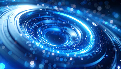 Obraz premium Galactic Portal: Witness the dance of light and energy within an infinite cosmic vortex, where swirling nebulas create a stunning visualization of the cosmos. 