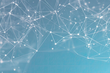 Abstract Network Mesh, Teal Background