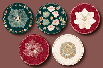 Korean Floral Medallion with Holiday Elegance