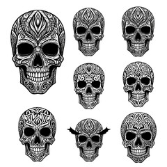 Ornate Skull Collection - Intricate Designs and Patterns.