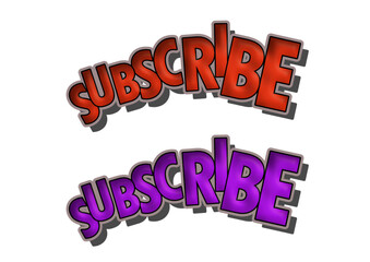 3d And Oblique Subscribe Text Graphic – Modern Vector Typography Design