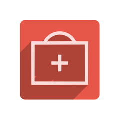 Flat Stroke Icon Template with Vibrant Red Accent