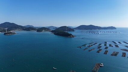 Aquaculture Fields of Tongyeong, South Korea