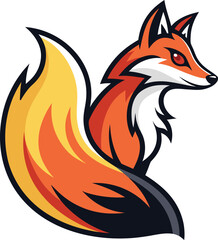 Fototapeta premium Striking Fiery Fox Logo Design Representing Agility, Cunning, and Intense Spirit