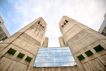 Edmonton, Alberta - October 11, 2025: Signage and architecture at MacEwan University seen on an autumn day in Edmonton, Alberta. 