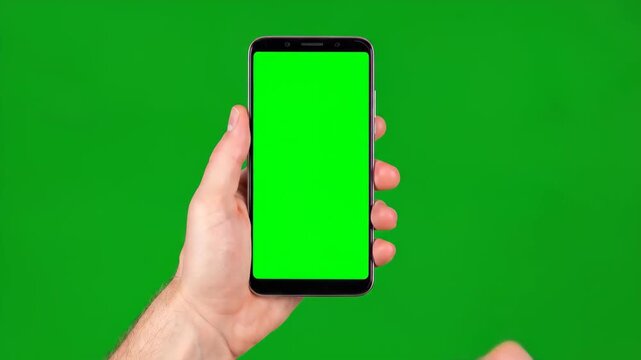 Green Screen Phone Hand Interaction Closeup Chroma Key VFX Element