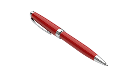 Red Ballpoint Pen with Silver Accents on Black Background 5ebf1d4f1affc8cac8c4f3ae057178a0dr isolated on a transparent background