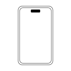 シンプルなスマートフォンの枠線イラスト