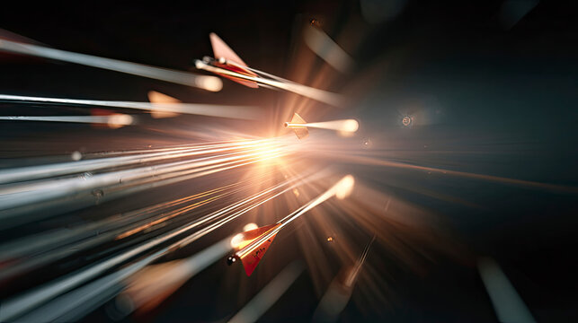 Abstract Arrows Converging in Light