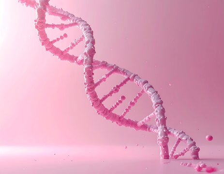 Pink DNA helix on a pink background
