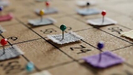 Pinned Days: Calendar with Fabric Swatches & Push Pins