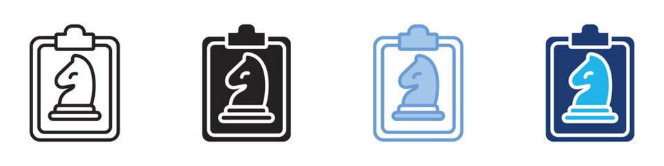 Strategy icon set multiple style collection