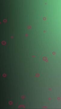 Red bubbles floating on a green gradient background